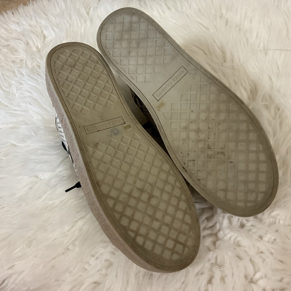 Vince Camuto Snakeskin Print Platform Sneakers Woven Jute Toes Size 9 - Picture 10 of 11